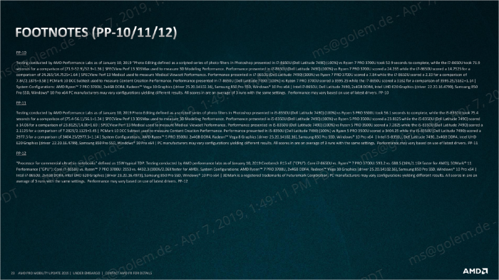 Pr&auml;sentation zu den Ryzen Pro Mobile 3000 (Bild: AMD)