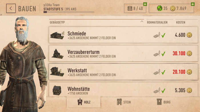Jedes Gebäude kostet Ressourcen ...  (Bild: Bethesda, Screenshot: Golem.de)