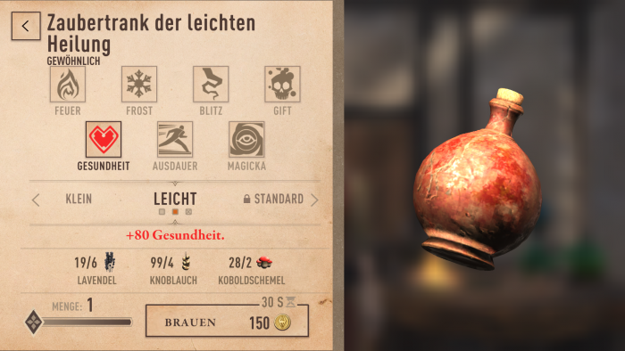 ... Tränke ...  (Bild: Bethesda, Screenshot: Golem.de)