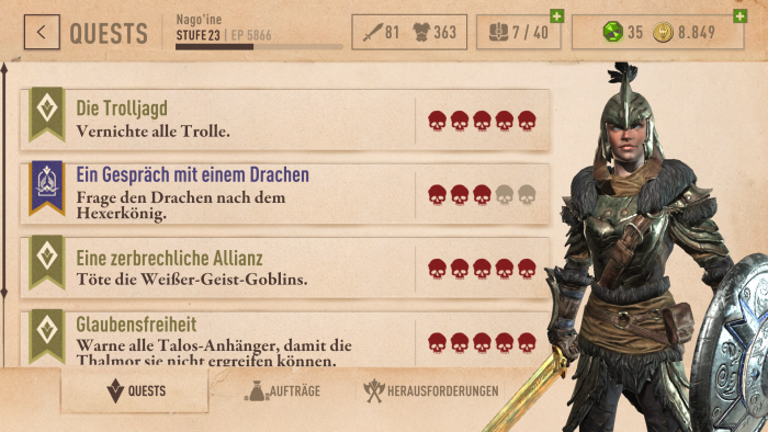 ... oder erfüllen kleine Aufträge in Dungeons. (Bild: Bethesda, Screenshot: Golem.de)