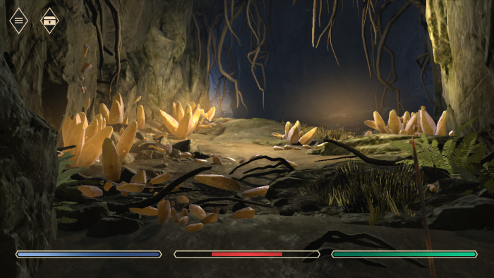 ... Höhlen voller Leuchtkristalle ...  (Bild: Bethesda, Screenshot: Golem.de)