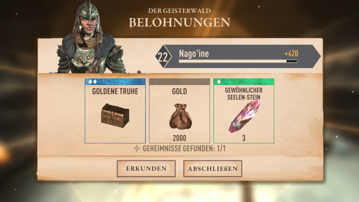 Nach jeder Mission gibt es Loot wie Gold, Truhen oder Ausrüstung.  (Bild: Bethesda, Screenshot: Golem.de)