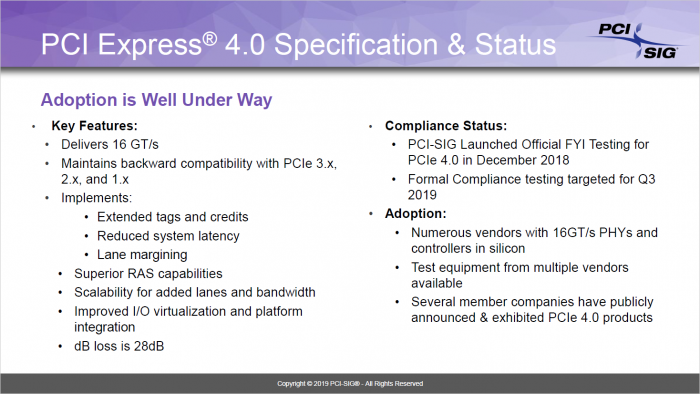 Detail zu PCIe Gen4 (Bild: PCI-SIG)