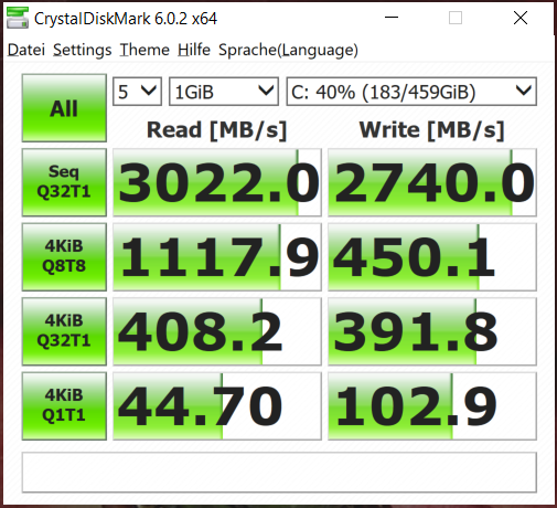 Die SSD ist schnell. (Bild: Oliver Nickel/Golem.de)