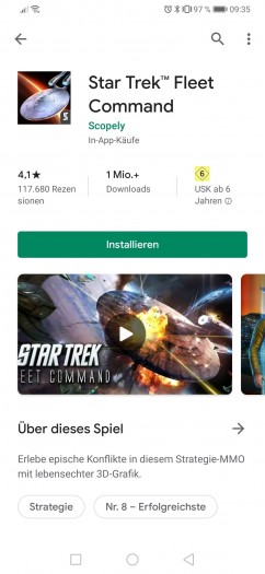 Bei Apps wird die Installieren-Schaltfläche prominent angezeigt. (Screenshot: Golem.de)