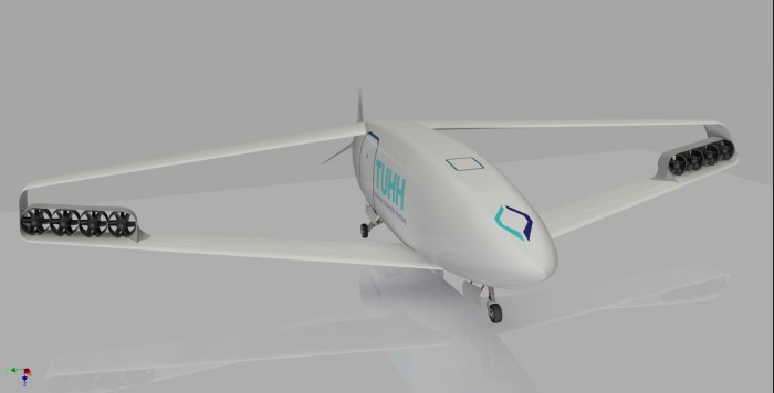 Der Box Wing aus Hamburg besticht durch kompakte Bauweise und gute aerodynamische Leistungen. (Bild: TU Hamburg-Harburg)