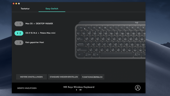 Mit Hilfe der Software Options verwalten wir unterschiedliche Profile. (Bild: Logitech/Screenshot: Golem.de)