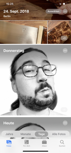 Neu ist auch die Darstellung der Bilder, hier die neue Tagesansicht. (Screenshot: Golem.de)
