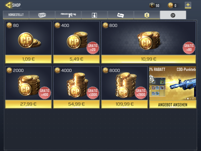 Virtuelles Credits gibt's gegen echte Euro. (Bild: Activision/Screenshot: Golem.de)