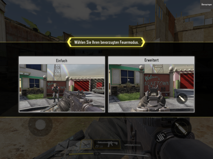 Der Spieler kann zwischen zwei Schussarten w&auml;hlen. (Bild: Activision/Screenshot: Golem.de)