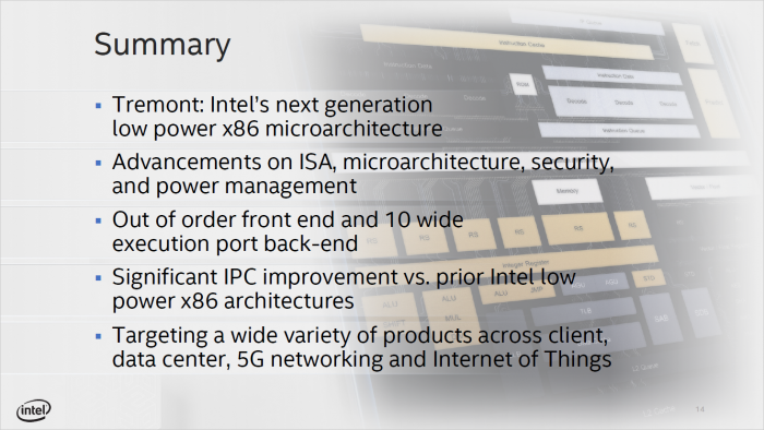 Pr&auml;sentation zu Tremont (Bild: Intel)