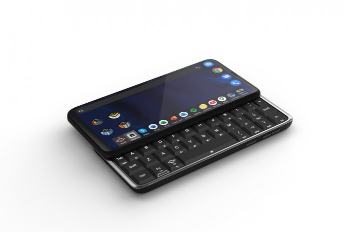 Die Tastatur des Astro Slide beim einschieben (Bild: Indiegogo/Planet Computers)