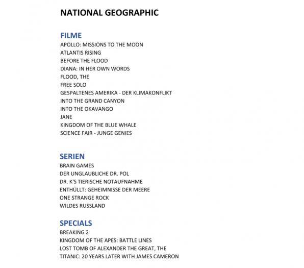 Diese Filme, Serien und Specials aus dem National-Geographic-Sortiment wird es bei Disney+ geben - Auswahl. (Bild: Disney)