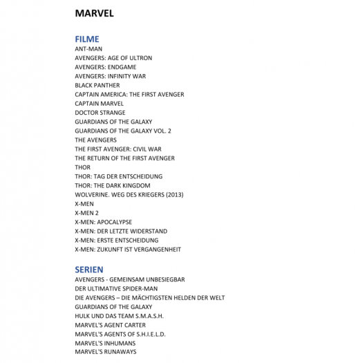 Diese Filme, Serien und Kurzfilme aus dem Marvel-Sortiment wird es bei Disney+ geben - Auswahl. (Bild: Disney)