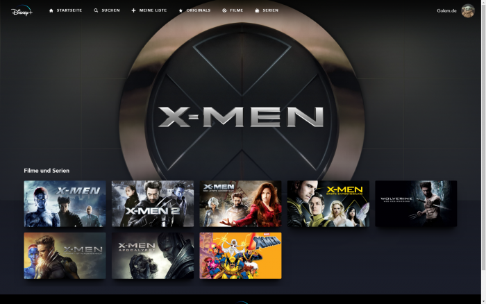 X-Men-Kollektion bei Disney+ (Bild: Disney+/Screenshot: Golem.de)