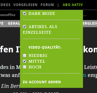 ... über das Menü lokal. (Bild: Alexander Merz/Golem.de)