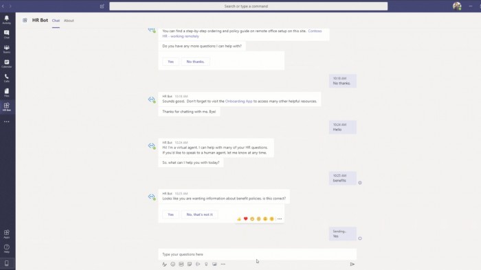 Einfaches Hinzufügen von Chatbots (Bild: Microsoft)