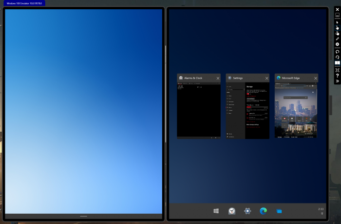 Die Taskansicht erinnert an Windows 10. (Bild: Microsoft/Screenshot: Golem.de)