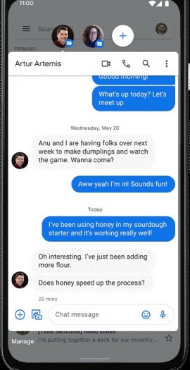 Parallele Nutzung von Messenger-Apps in Android 11 (Bild: Google)