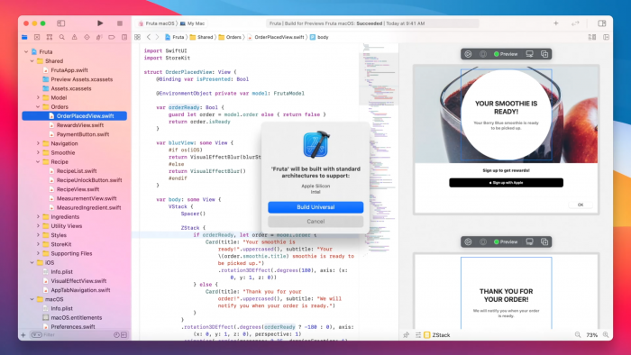 Per Universal 2 können Entwickler ihre Apps für Apple Silicon und Intel bauen. (Bild: Apple)