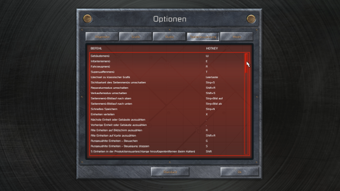 Viele Einstellungsmöglichkeiten in C&C (Bild: Petroglyph/Screenshot: Golem.de)