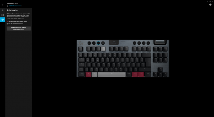 Im Spielmodus können wir diverse Tasten deaktivieren. (Screenshot: Oliver Nickel/Golem.de)