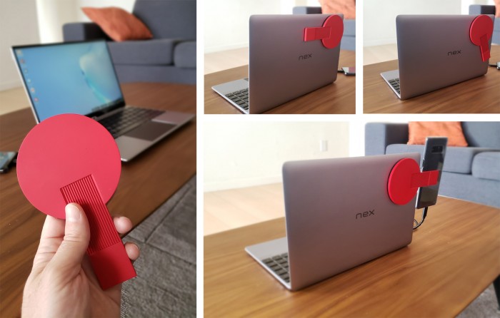 Nexdock Touch mit Halterung für ein Smartphone (Bild: Nex Computer)