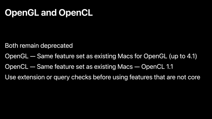 Auch OpenGL 4.1 und OpenCL 1.1 werden unterstützt. (Bild: Apple)