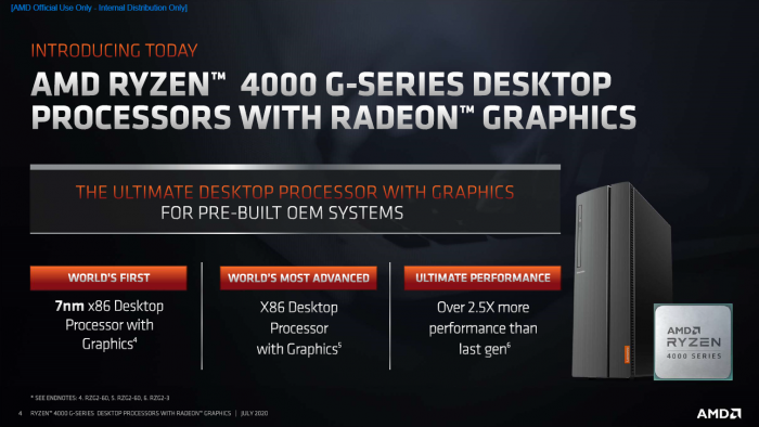Ryzen 4000G für Consumer-Desktops (Bild: AMD)