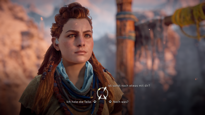 Immer wieder gibt es Dialoge mit Antwortauswahl. (Bild: Sony/Screenshot: Golem.de)