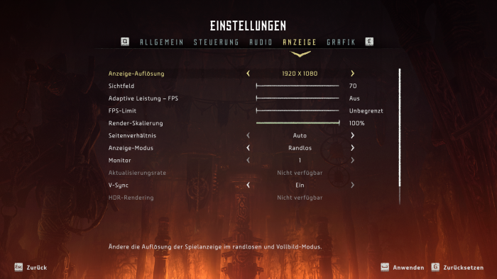 Horizon Zero Dawn unterstützt auch 4K-Auflösungen. (Bild: Sony/Screenshot: Golem.de)