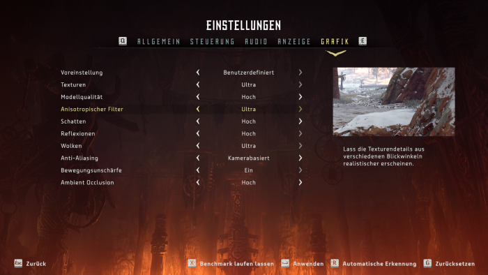 Die Grafikenstellungen erlauben viel Tuning. (Bild: Sony/Screenshot: Golem.de)