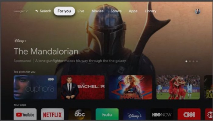 Die Oberfläche von Google TV (Bild: Google)