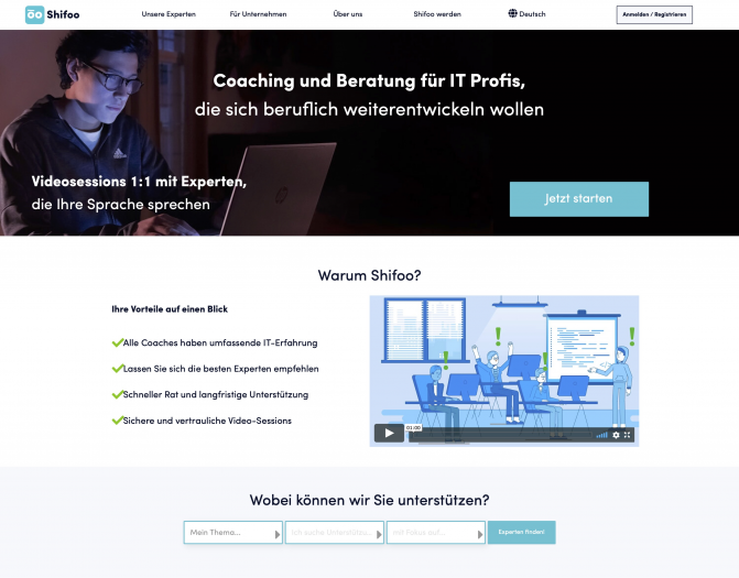Die Shifoo-Startseite  (Screenshot: Golem.de)