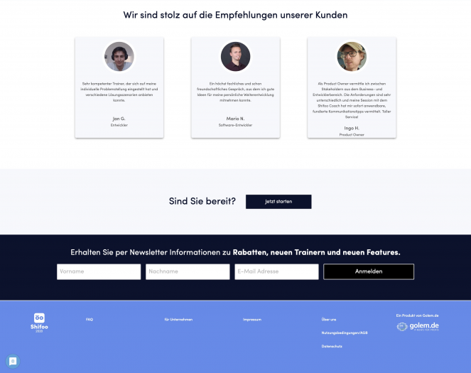 Die Shifoo-Startseite  (Screenshot: Golem.de)
