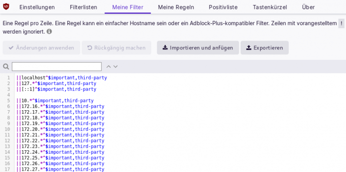 Die Filterregeln können einfach unter "Meine Filter" hinterlegt werden. (Screenshot: Golem.de)