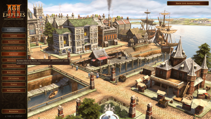 Das Hauptmen&uuml; mit allen Unterpunkten (Bild: Microsoft/Screenshot: Golem.de)