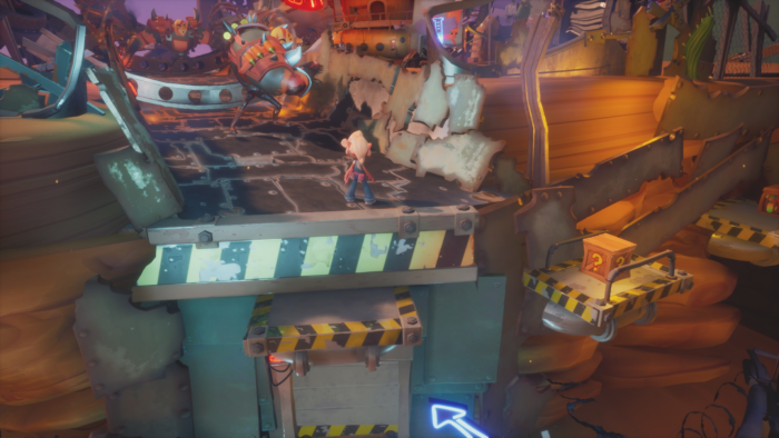 Coco überlegt, wie sie einen Kampfroboter überwindet. (Bild: Activision/Screenshot: Golem.de)