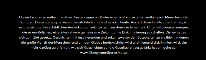 Solche Hinweise werden vor einigen Disneyfilmen gezeigt. (Bild: Disney)