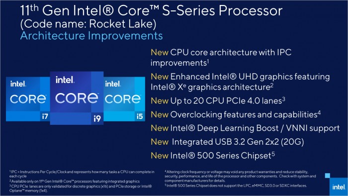 Präsentation zu Rocket Lake S mit Cypress Cove (Bild: Intel)