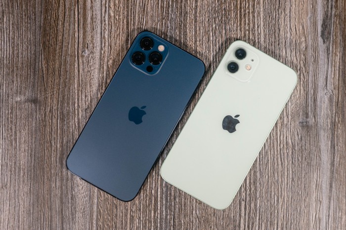 Das iPhone 12 Pro und das iPhone 12 sind von der Rückseite her leicht an den Kameras zu unterscheiden. (Bild: Tobias Költzsch/Golem.de)
