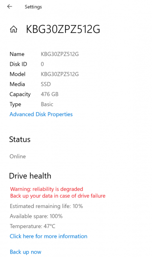Windows 10 analysiert SSDs. (Bild: Microsoft)