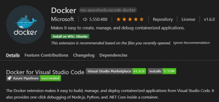 Die Docker-Erweiterung ermöglicht die Verwaltung der Container aus VS Code heraus. (Screenshot: Dirk Koller)