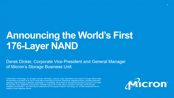 Präsentation zum 176-Layer-Flash-Speicher (Bild: Micron)