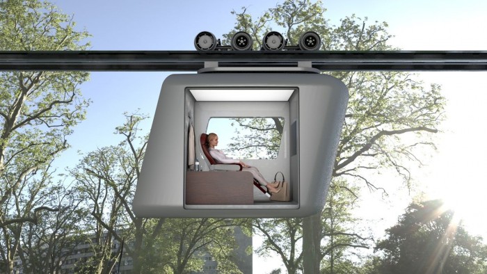 Fahrgäste nehmen in einer Kabine Platz und schweben zum Ziel. (Bild: Ottobahn)