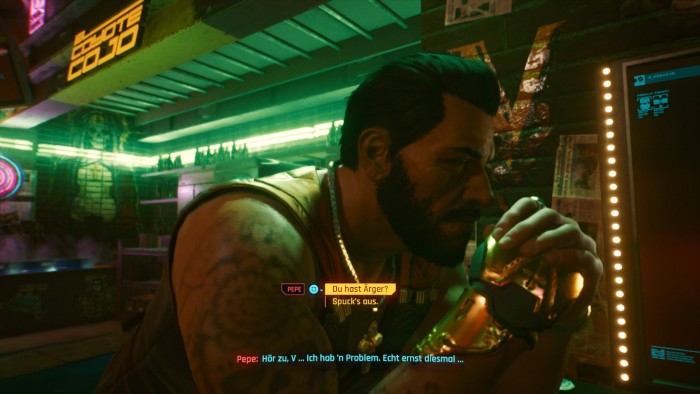 Playstation 4 (Standard): Kneipenwirt Pepe (Bild: CD Projekt Red / Screenshot: Golem.de)