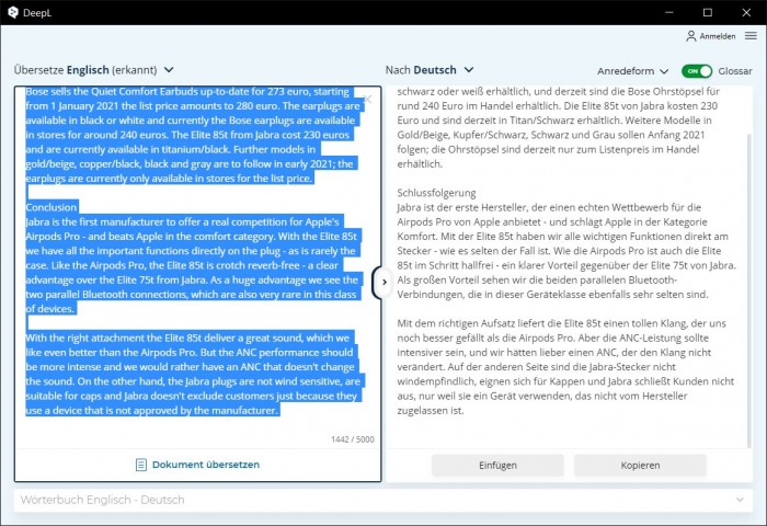 Deepl Als Programm Texte Besonders Bequem Ubersetzen Lassen Golem De