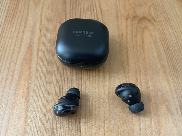Galaxy Buds Pro vor geschlossenem Ladeetui (Bild: Ingo Pakalski/Golem.de)