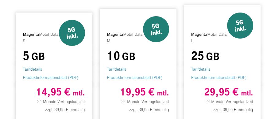 Deutsche Telekom: Neue Datentarife Mit Mehr Datenvolumen Und 5G-Nutzung ...