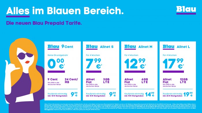 Neue Prepaid-Tarife bei Blau (Bild: Telefónica)